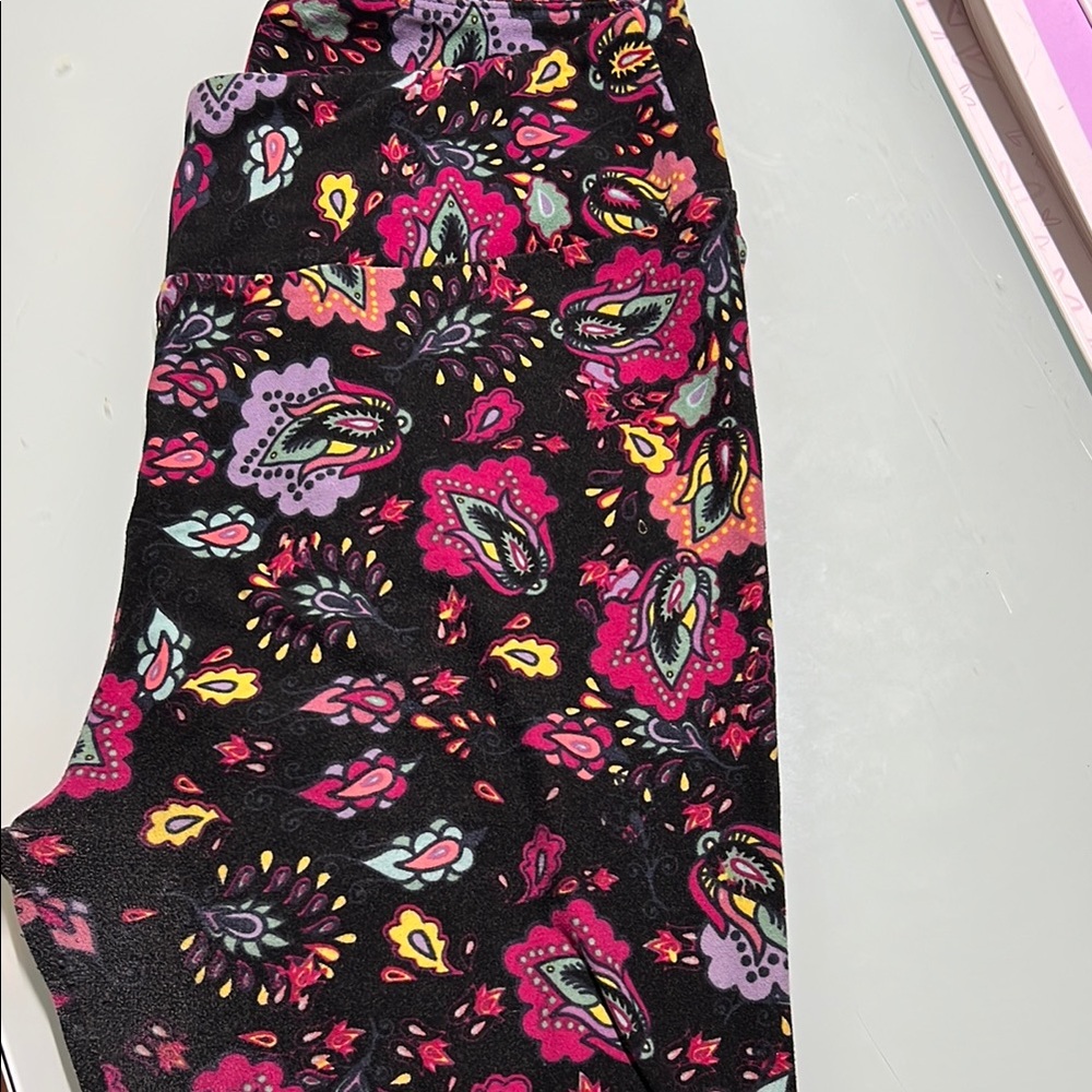 Floral Black Leggings